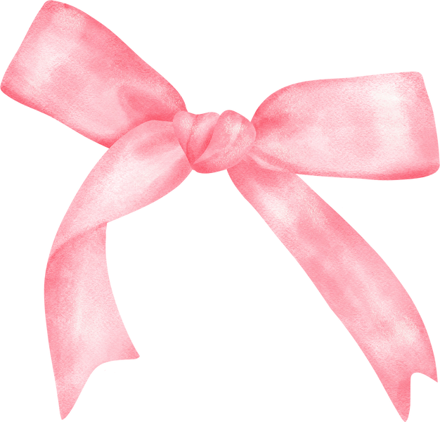 Pink Coquette ribbon bow watercolor