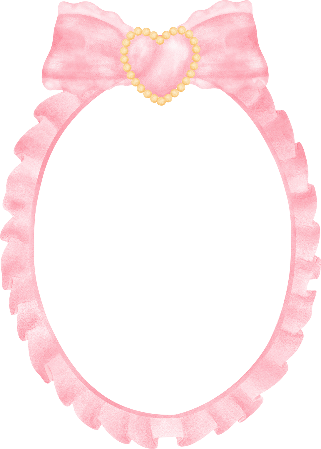 Pink Coquette frame oval shape aesthetic watercolor